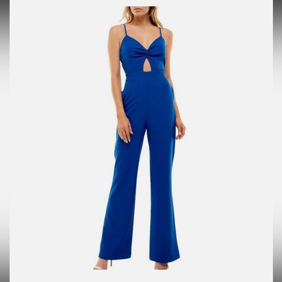 Socialite Pants - Socialite Twist Front Cutout Sleeveless Jumpsuit, NWT